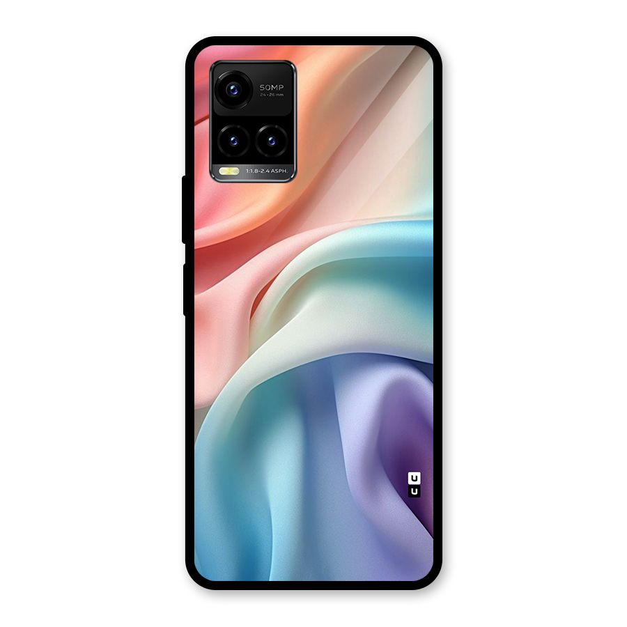 Fabric Pastel Glass Back Case for Vivo Y21T