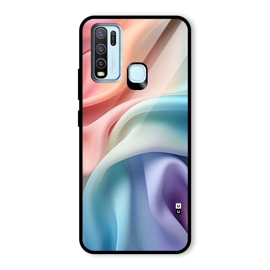 Fabric Pastel Glass Back Case for Vivo Y30