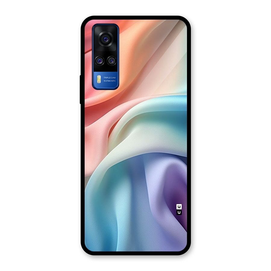 Fabric Pastel Glass Back Case for Vivo Y31
