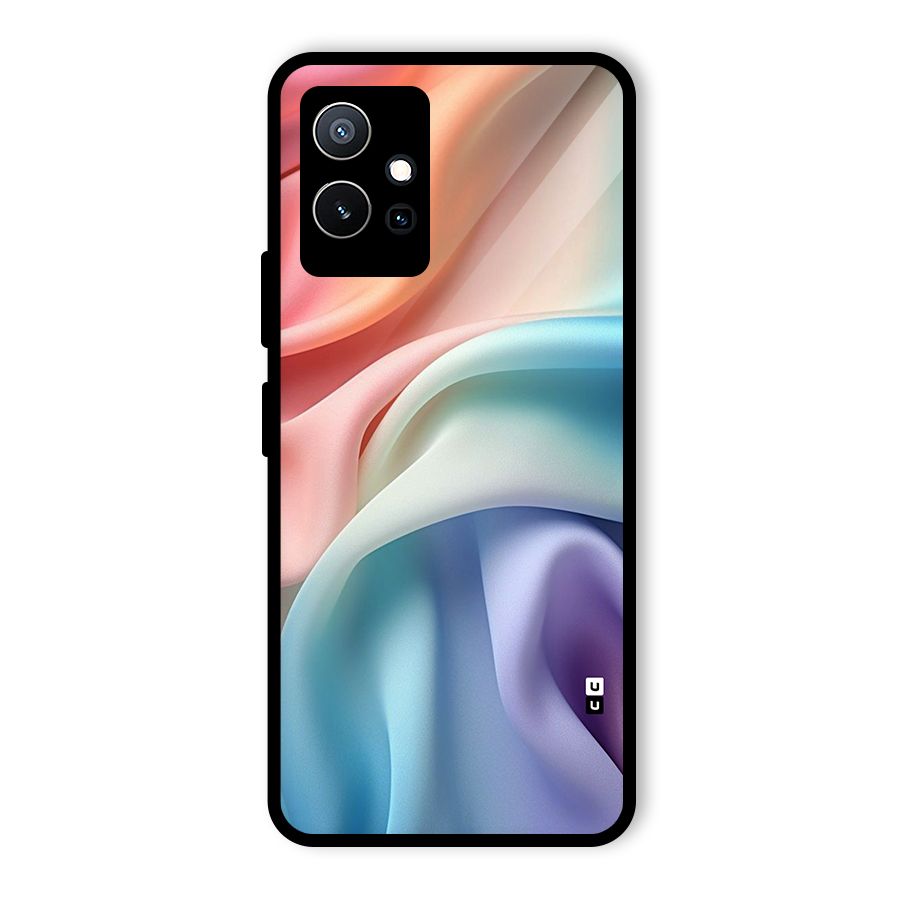 Fabric Pastel Glass Back Case for Vivo Y75 5G