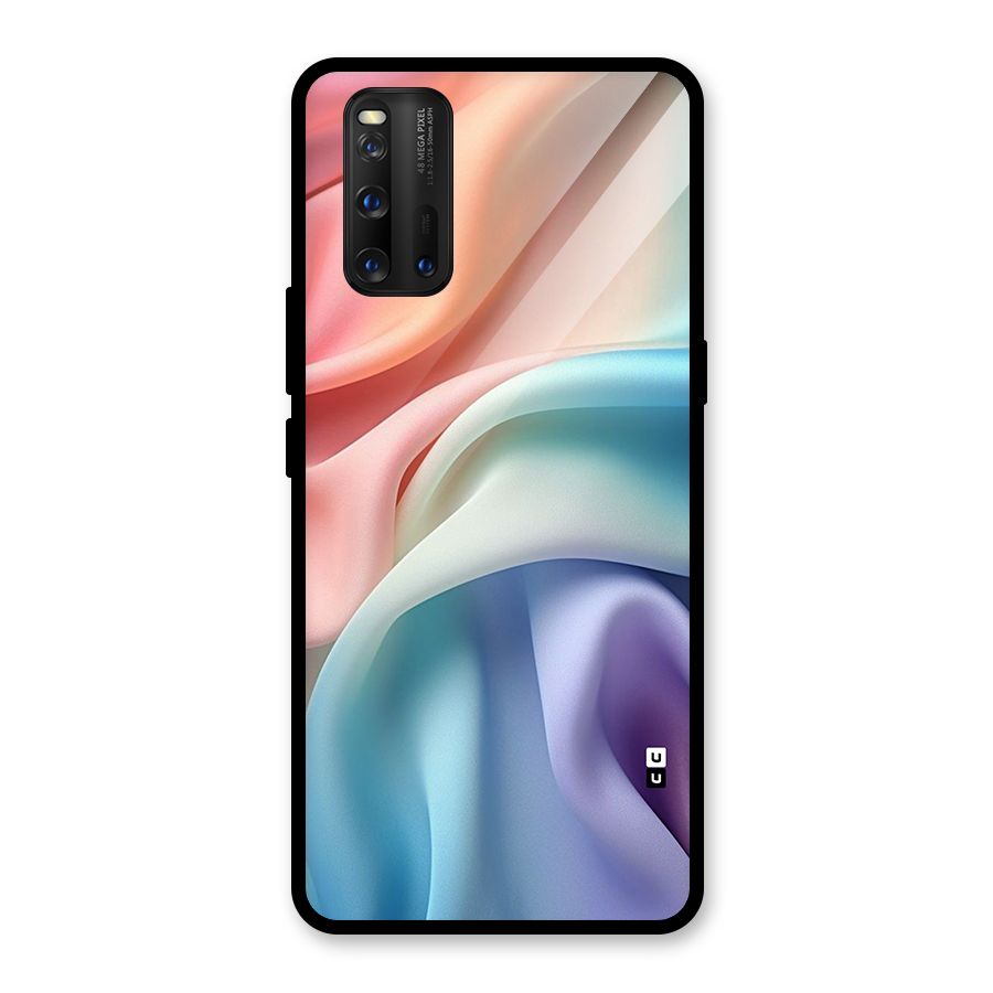 Fabric Pastel Glass Back Case for Vivo iQOO 3