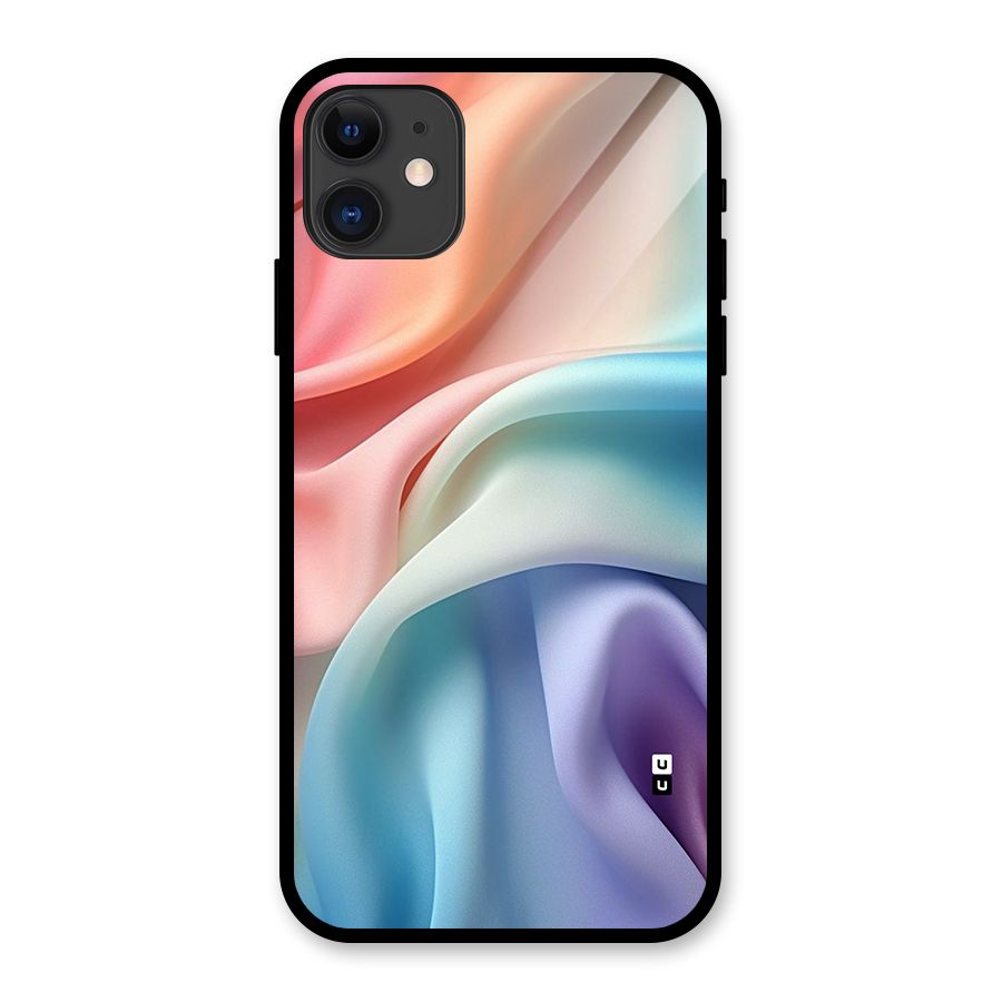 Fabric Pastel Glass Back Case for iPhone 11