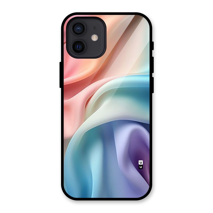 Fabric Pastel Glass Back Case for iPhone 12