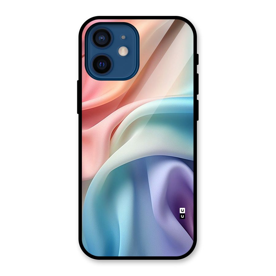 Fabric Pastel Glass Back Case for iPhone 12 Mini