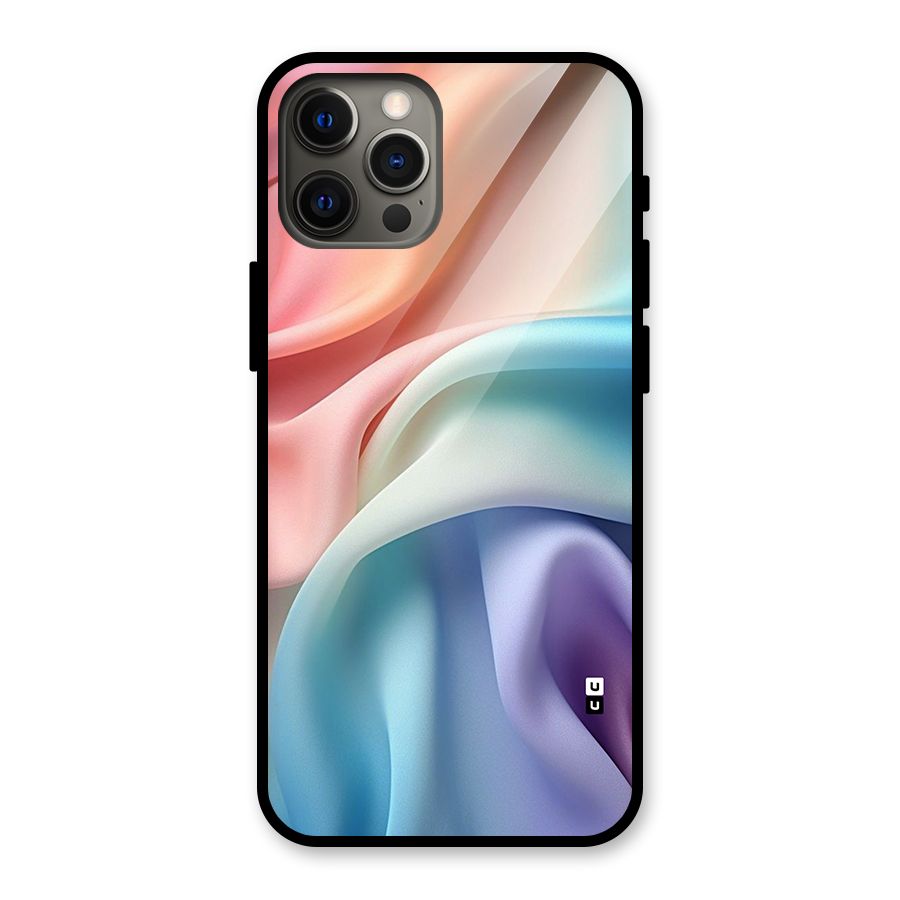 Fabric Pastel Glass Back Case for iPhone 12 Pro Max