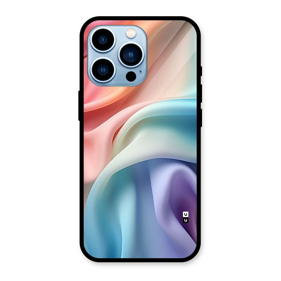 Fabric Pastel Glass Back Case for iPhone 13 Pro