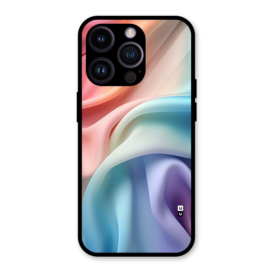 Fabric Pastel Glass Back Case for iPhone 14 Pro