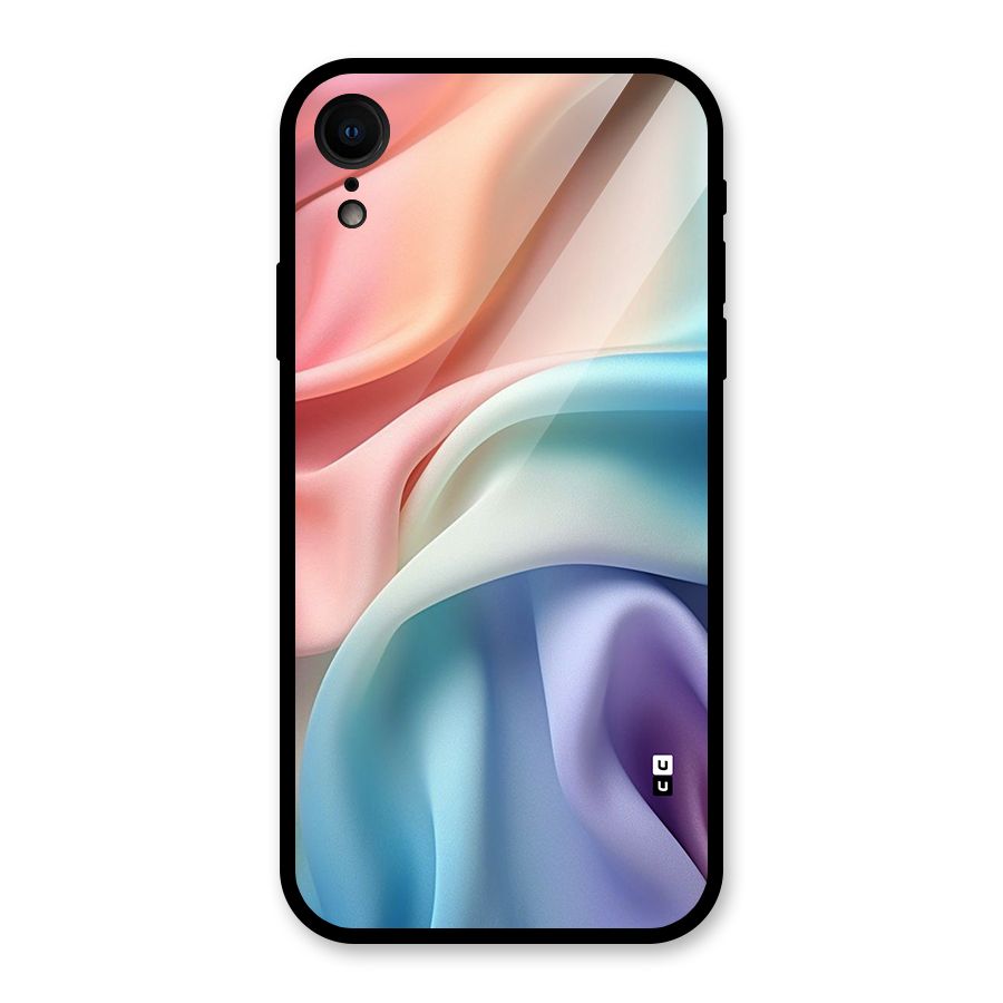 Fabric Pastel Glass Back Case for iPhone XR