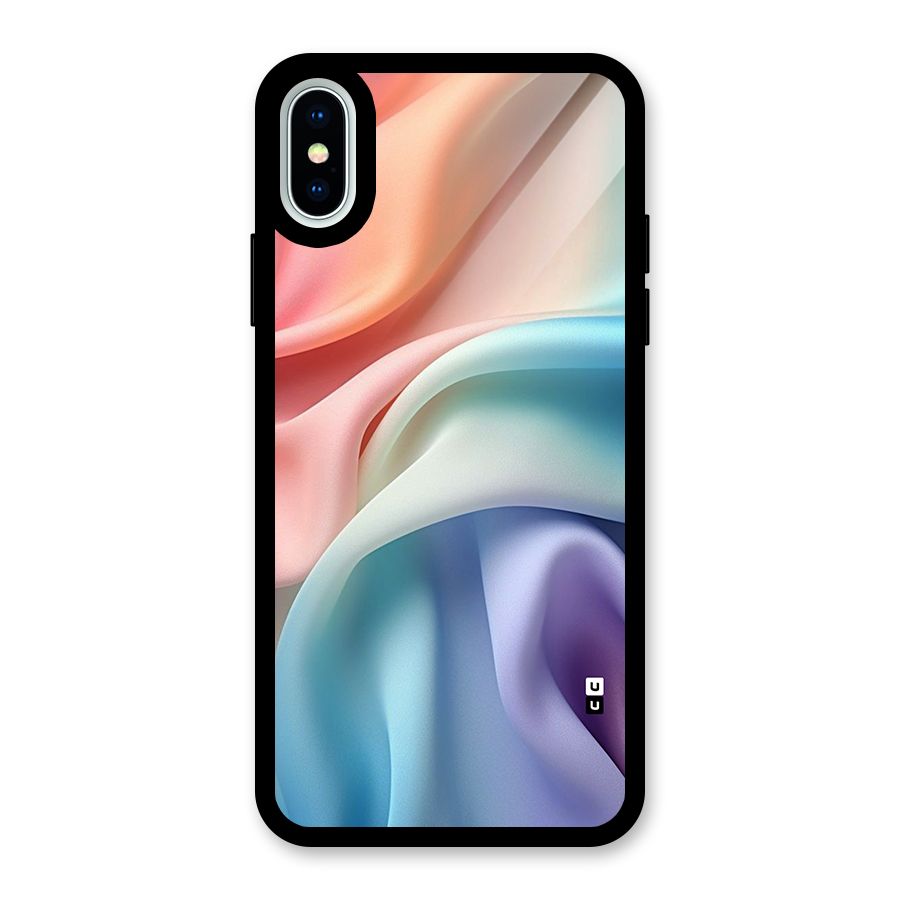Fabric Pastel Glass Back Case for iPhone XS