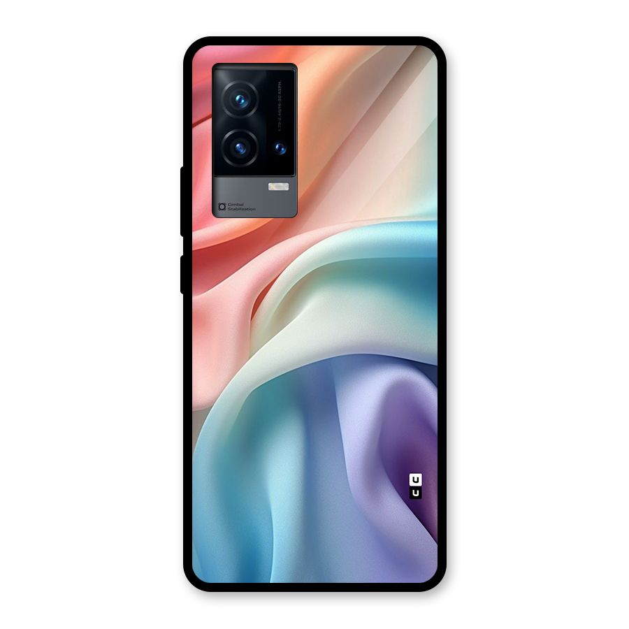 Fabric Pastel Glass Back Case for iQOO 9 5G