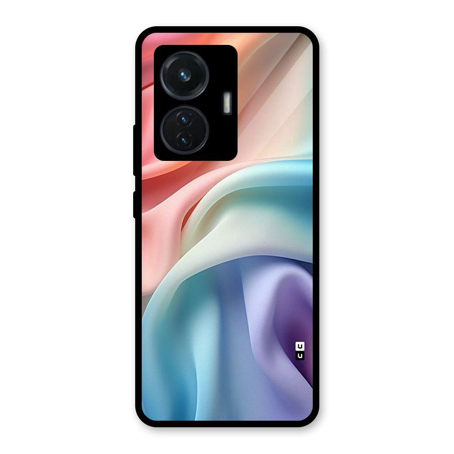 Fabric Pastel Glass Back Case for iQOO Z6 44W