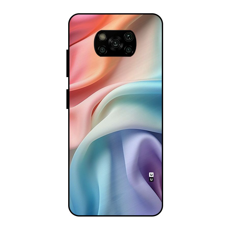 Fabric Pastel Metal Back Case for Poco X3