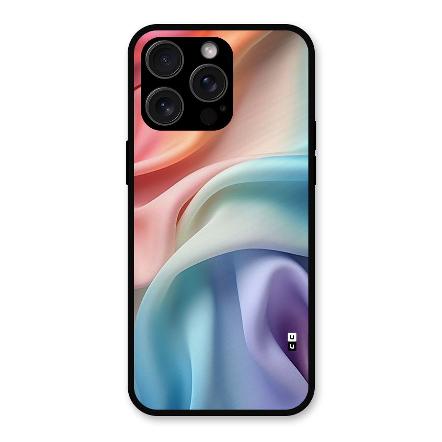 Fabric Pastel Metal Back Case for iPhone 15 Pro Max