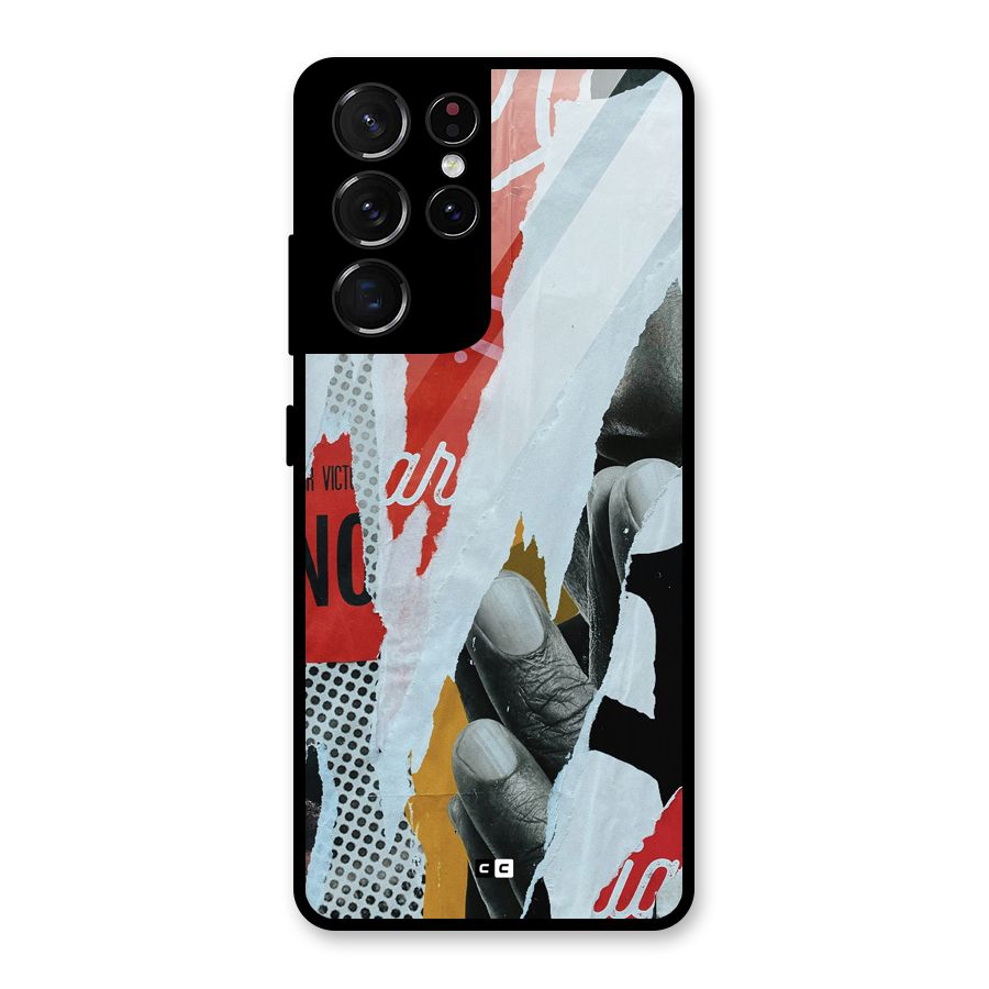 Fabulous Paper Cutout Glass Back Case for Galaxy S21 Ultra 5G