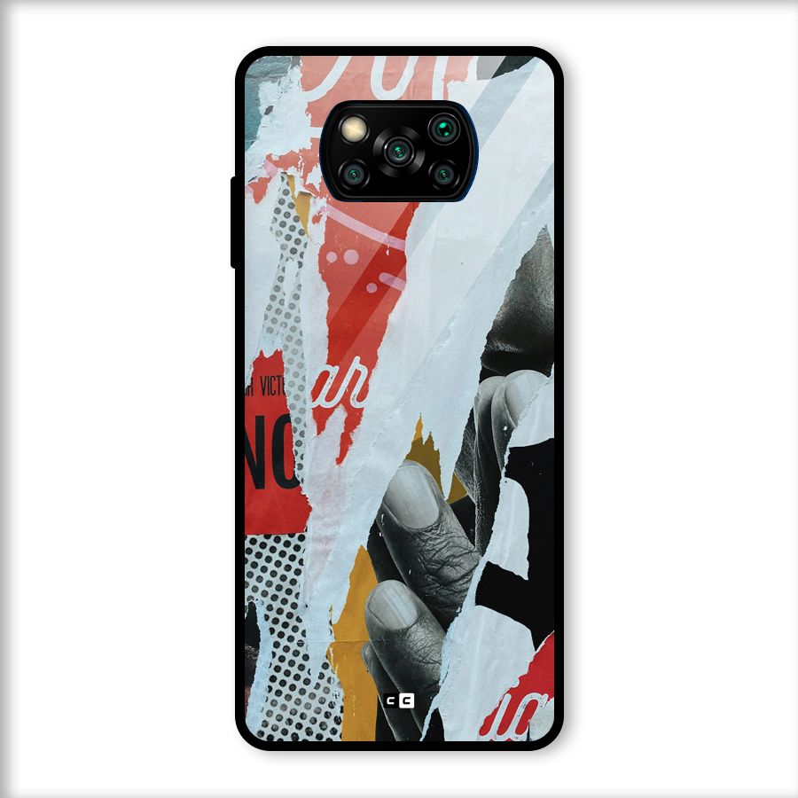Fabulous Paper Cutout Glass Back Case for Poco X3