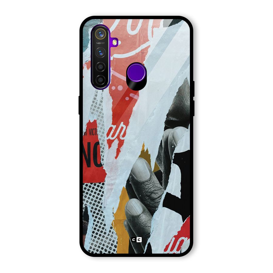 Fabulous Paper Cutout Glass Back Case for Realme 5 Pro