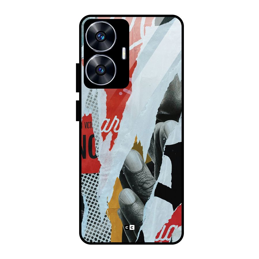 Fabulous Paper Cutout Glass Back Case for Realme Narzo N55