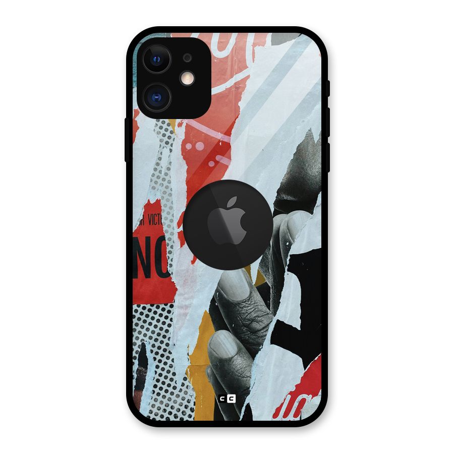 Fabulous Paper Cutout Glass Back Case for iPhone 11 Logo Cut