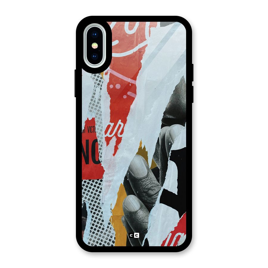 Fabulous Paper Cutout Glass Back Case for iPhone XS