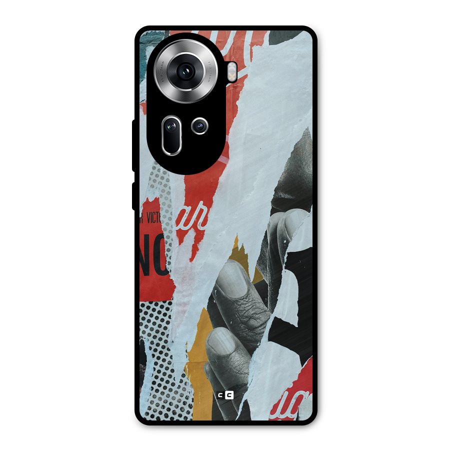 Fabulous Paper Cutout Metal Back Case for Oppo Reno11 5G