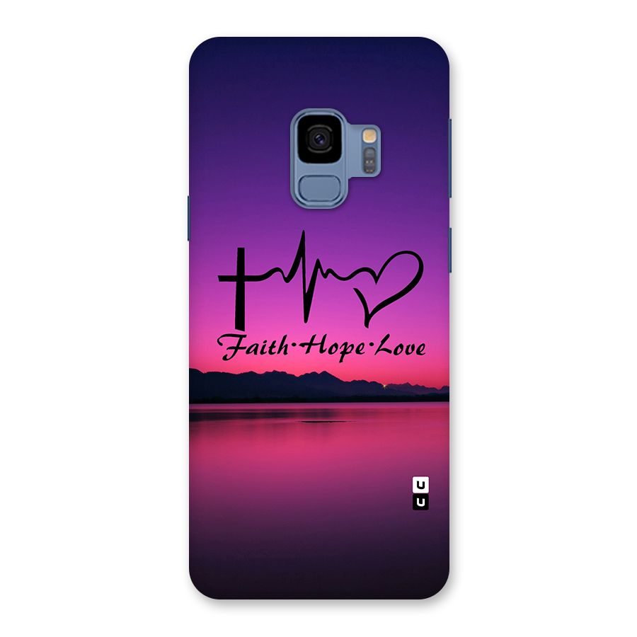 Faith Hope Love Evening Sky Back Case for Galaxy S9