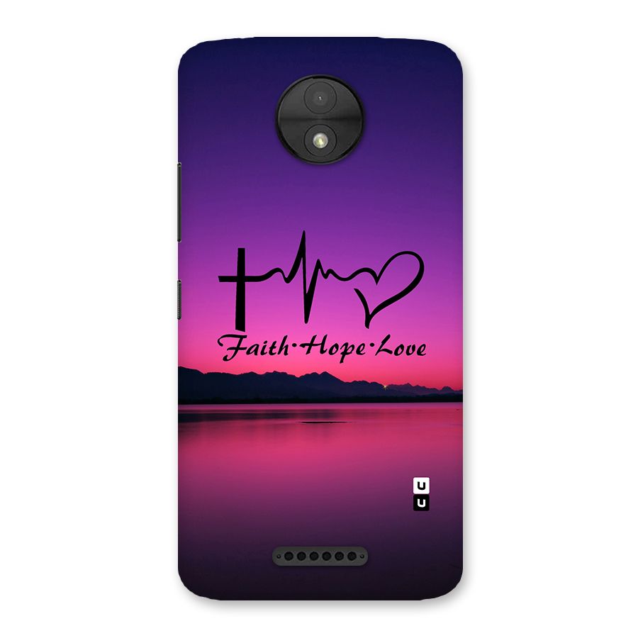 Faith Hope Love Evening Sky Back Case for Moto C