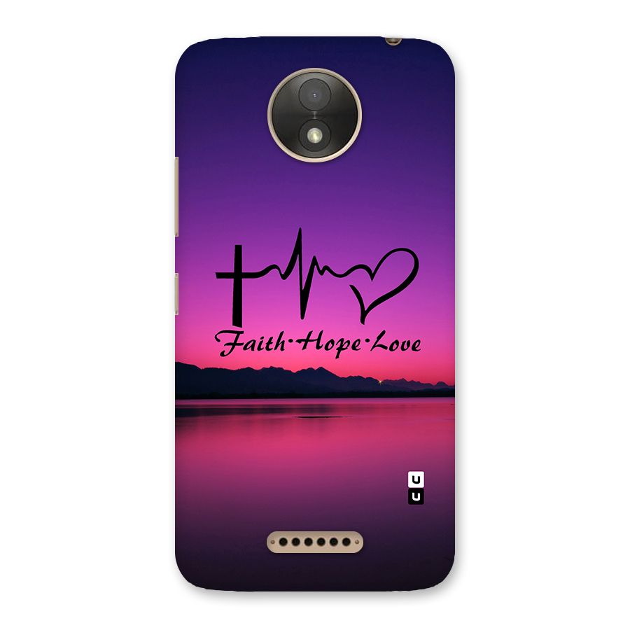 Faith Hope Love Evening Sky Back Case for Moto C Plus