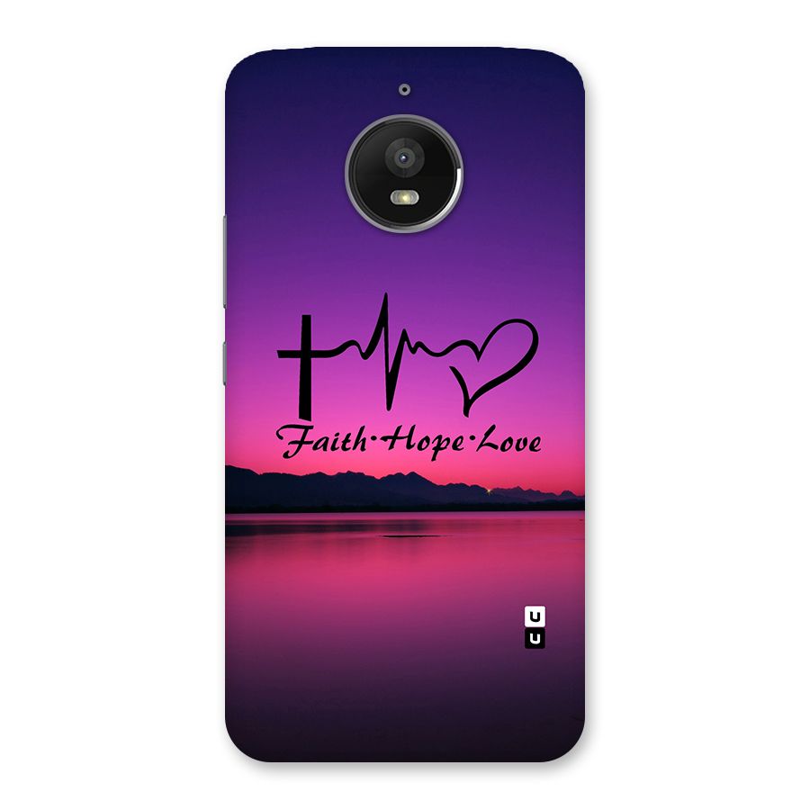 Faith Hope Love Evening Sky Back Case for Moto E4 Plus