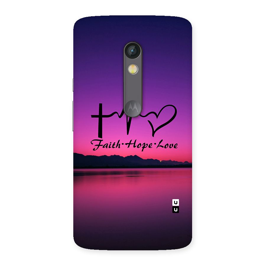 Faith Hope Love Evening Sky Back Case for Moto X Play