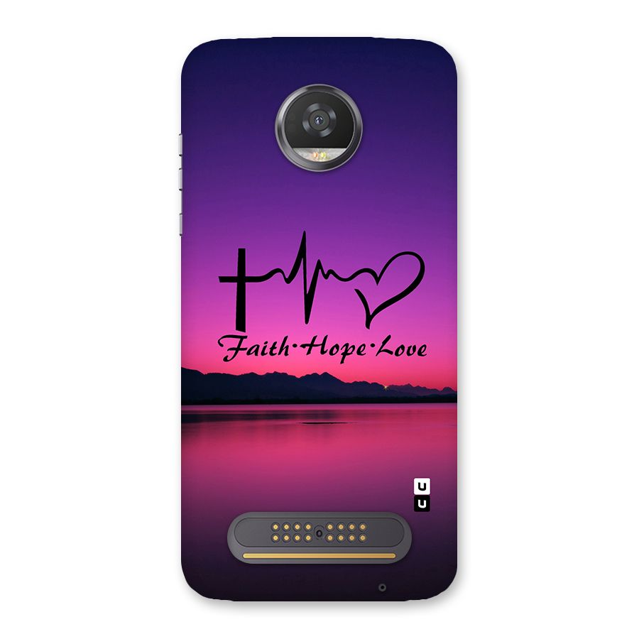 Faith Hope Love Evening Sky Back Case for Moto Z2 Play