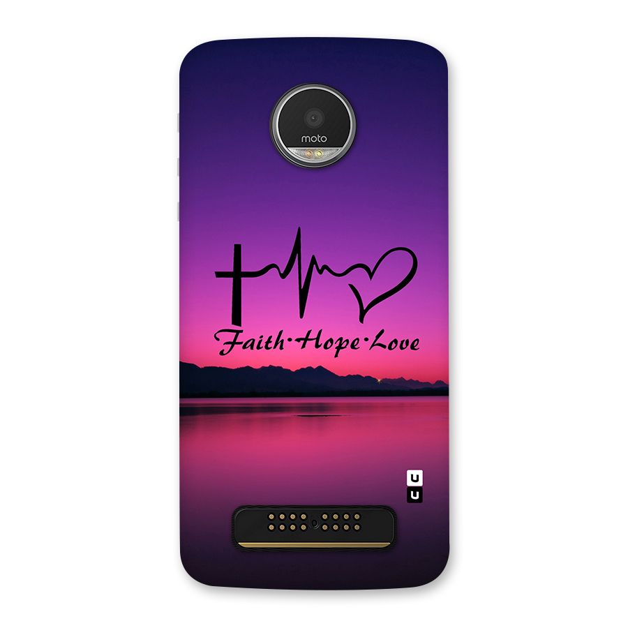 Faith Hope Love Evening Sky Back Case for Moto Z Play