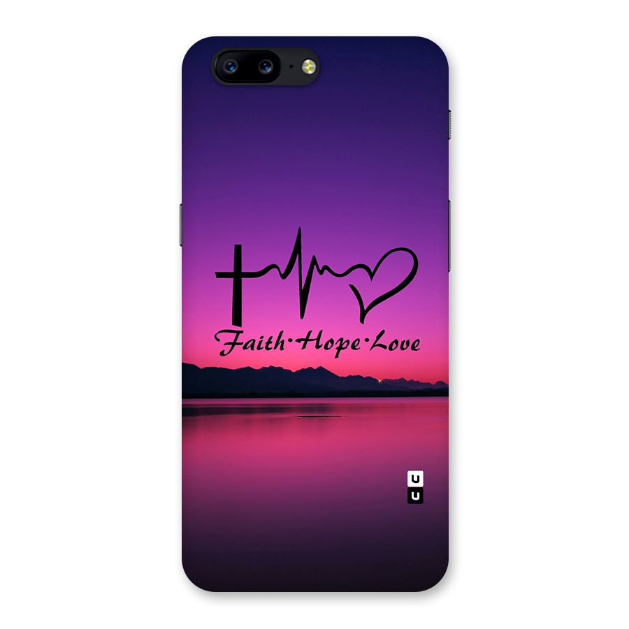 Faith Hope Love Evening Sky Back Case for OnePlus 5