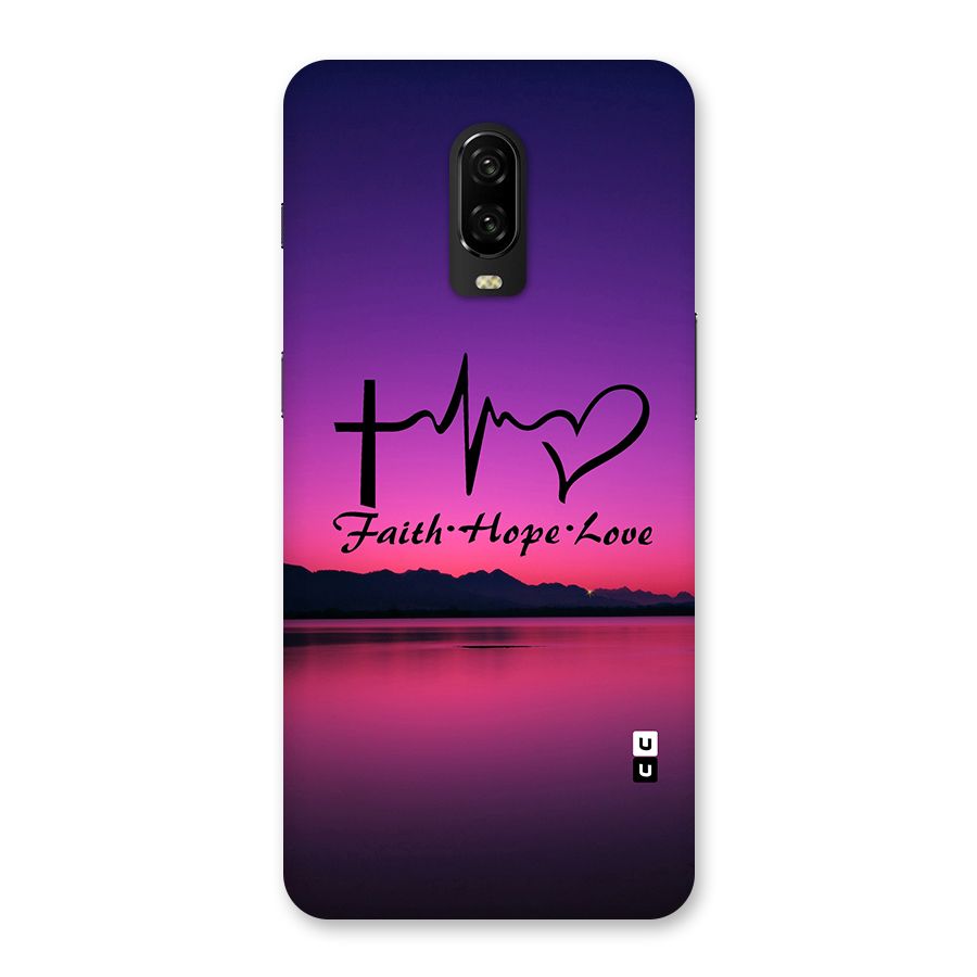 Faith Hope Love Evening Sky Back Case for OnePlus 6T