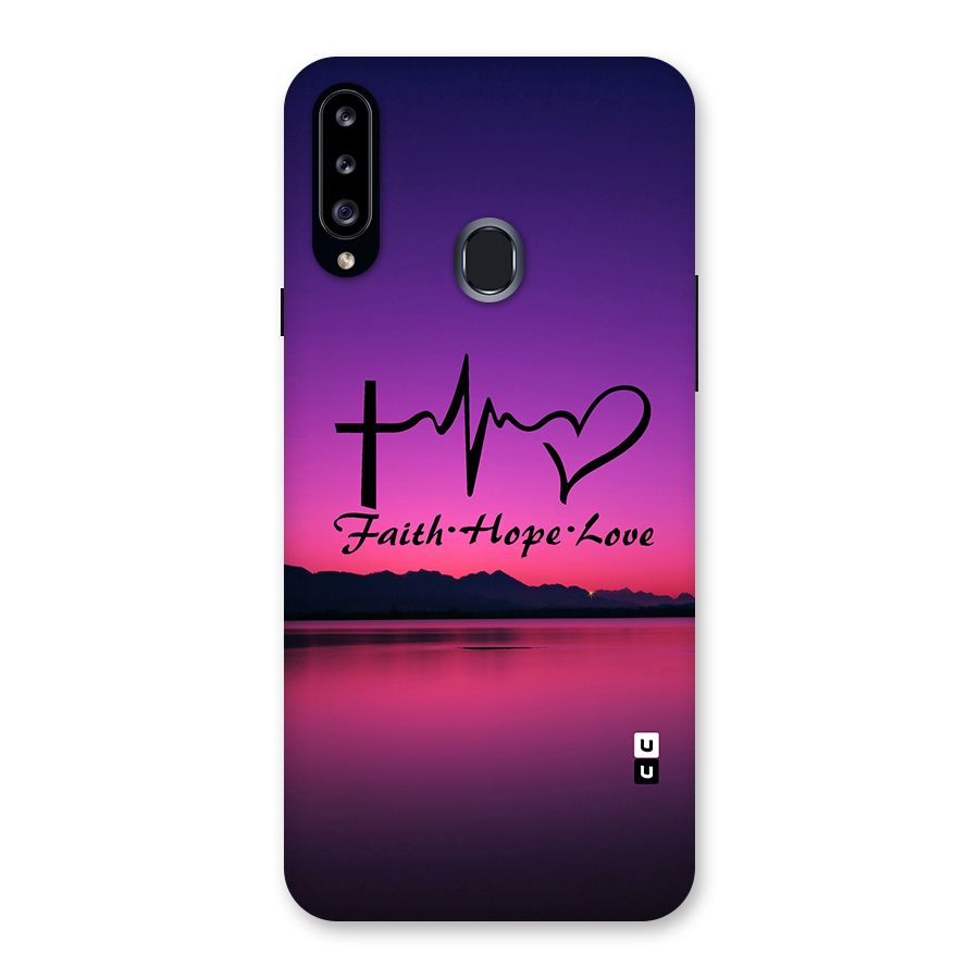 Faith Hope Love Evening Sky Back Case for Samsung Galaxy A20s