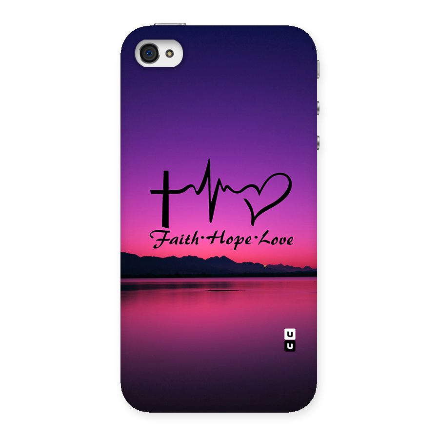 Faith Hope Love Evening Sky Back Case for iPhone 4 4s