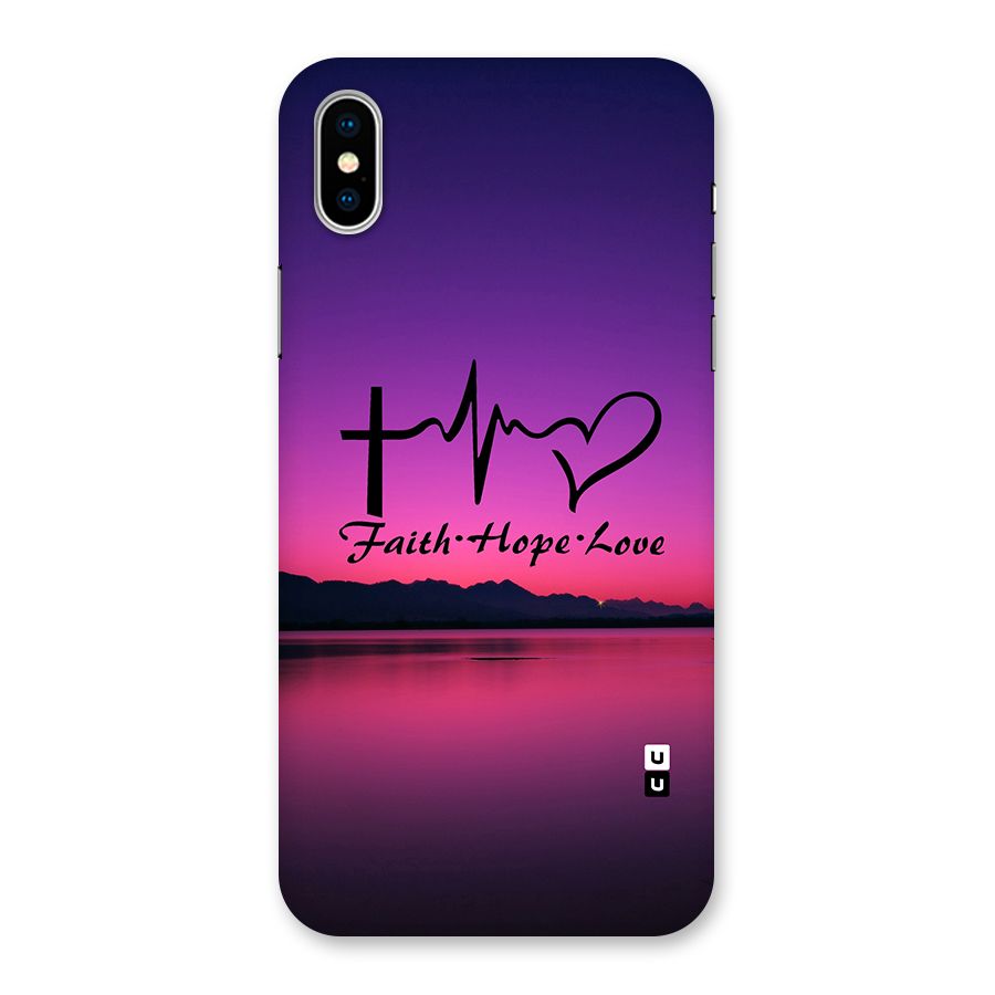 Faith Hope Love Evening Sky Back Case for iPhone X