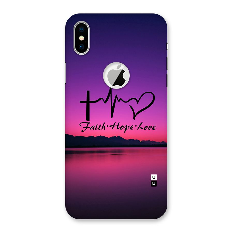 Faith Hope Love Evening Sky Back Case for iPhone XS Logo Cut