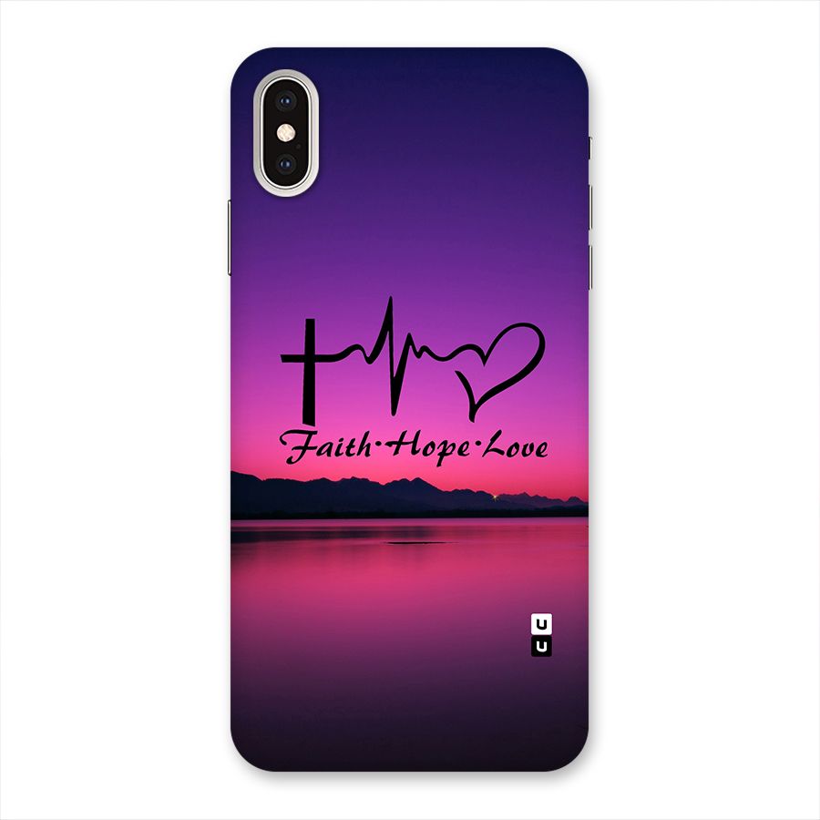 Faith Hope Love Evening Sky Back Case for iPhone XS Max