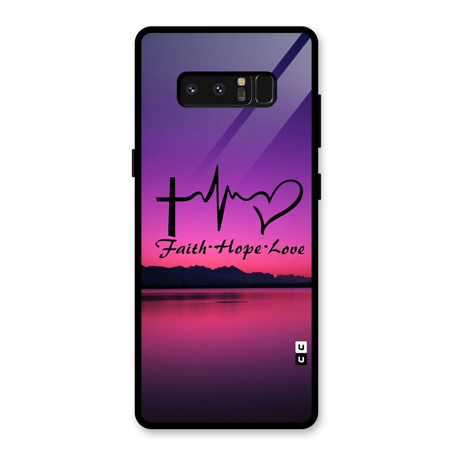 Faith Hope Love Evening Sky Glass Back Case for Galaxy Note 8