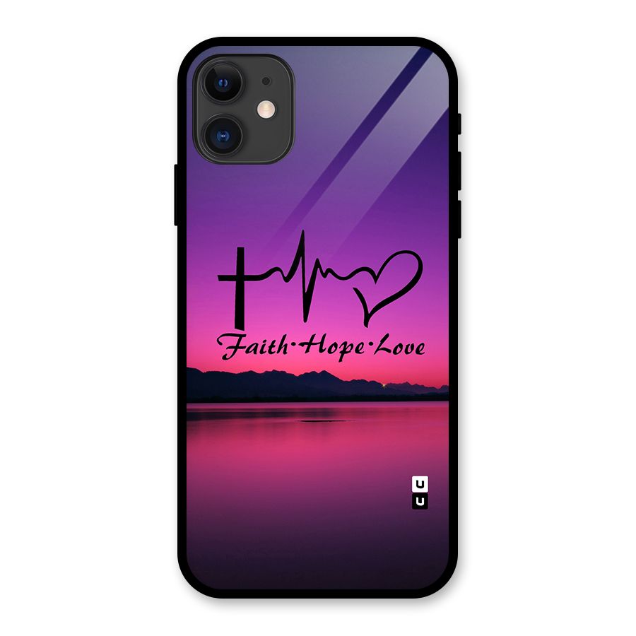 Faith Hope Love Evening Sky Glass Back Case for iPhone 11