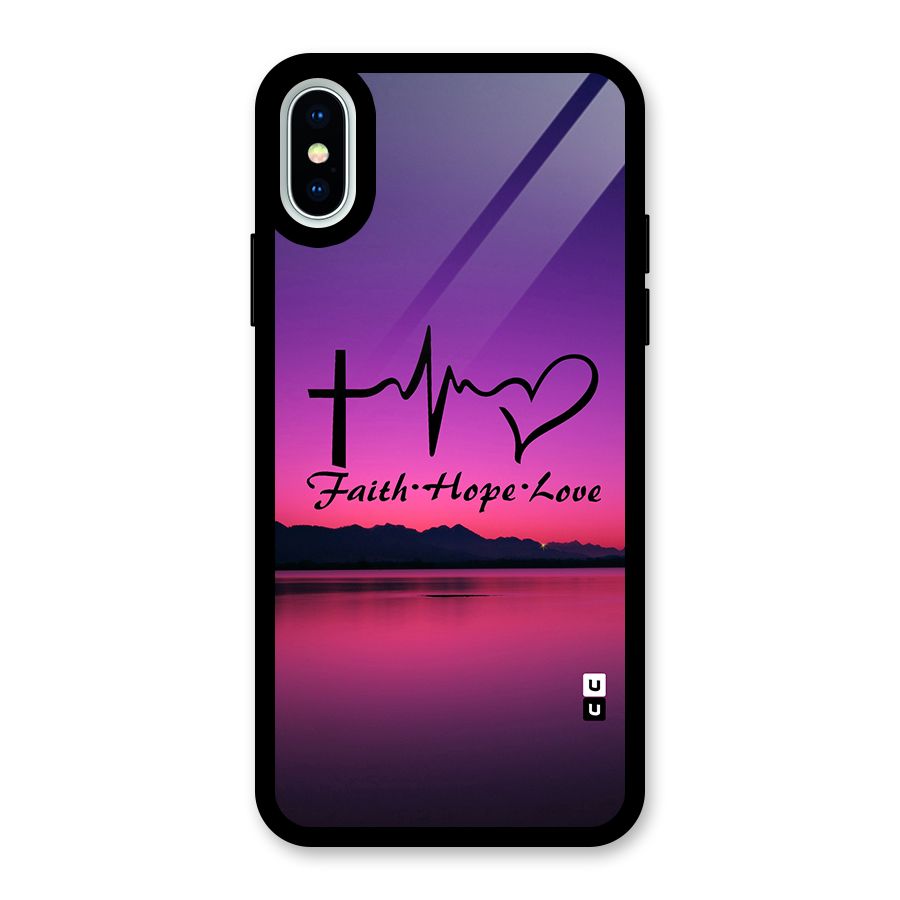 Faith Hope Love Evening Sky Glass Back Case for iPhone X