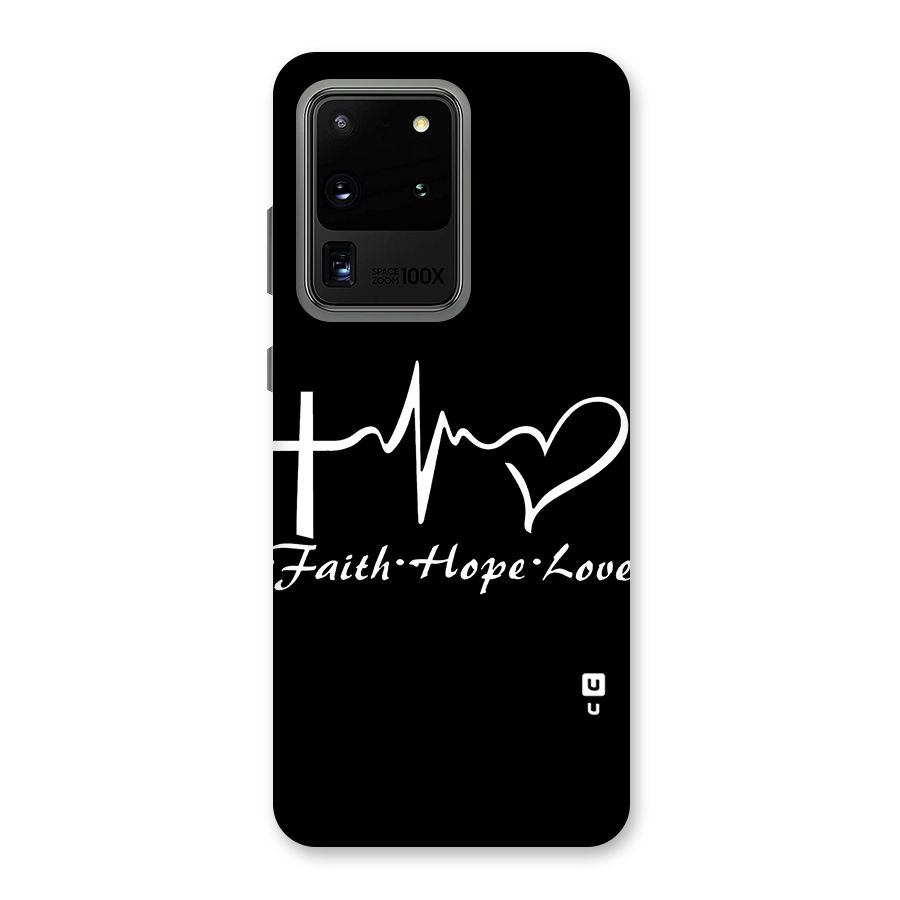 Faith Hope Love Heart Sign Back Case for Galaxy S20 Ultra