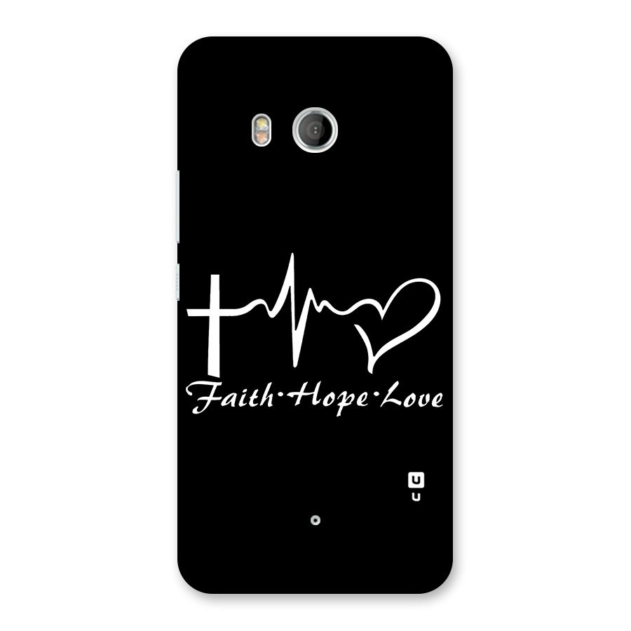 Faith Hope Love Heart Sign Back Case for HTC U11