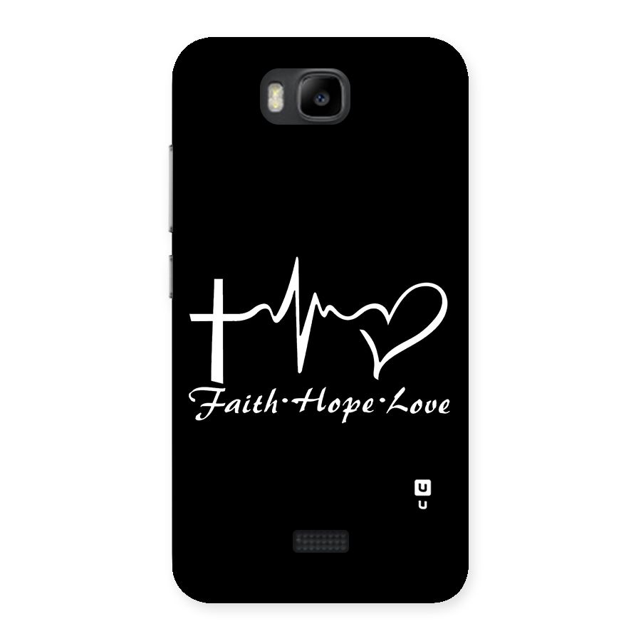 Faith Hope Love Heart Sign Back Case for Honor Bee