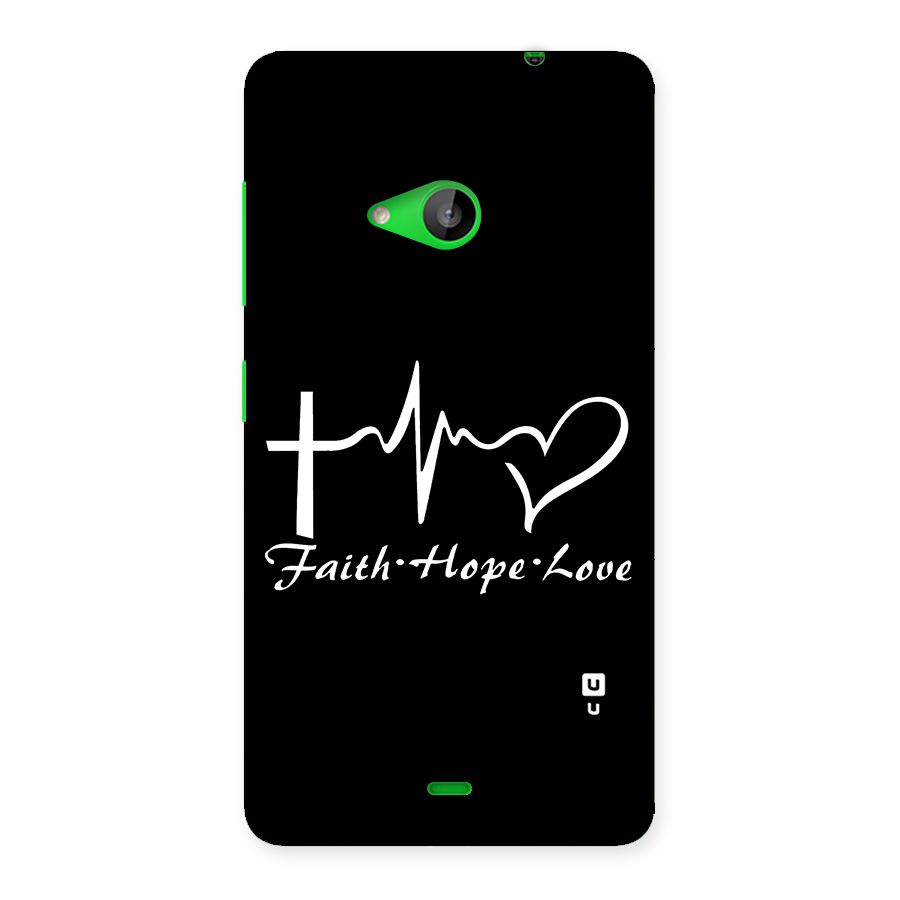Faith Hope Love Heart Sign Back Case for Lumia 535