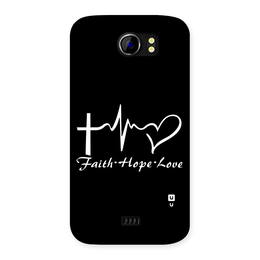 Faith Hope Love Heart Sign Back Case for Micromax Canvas 2 A110