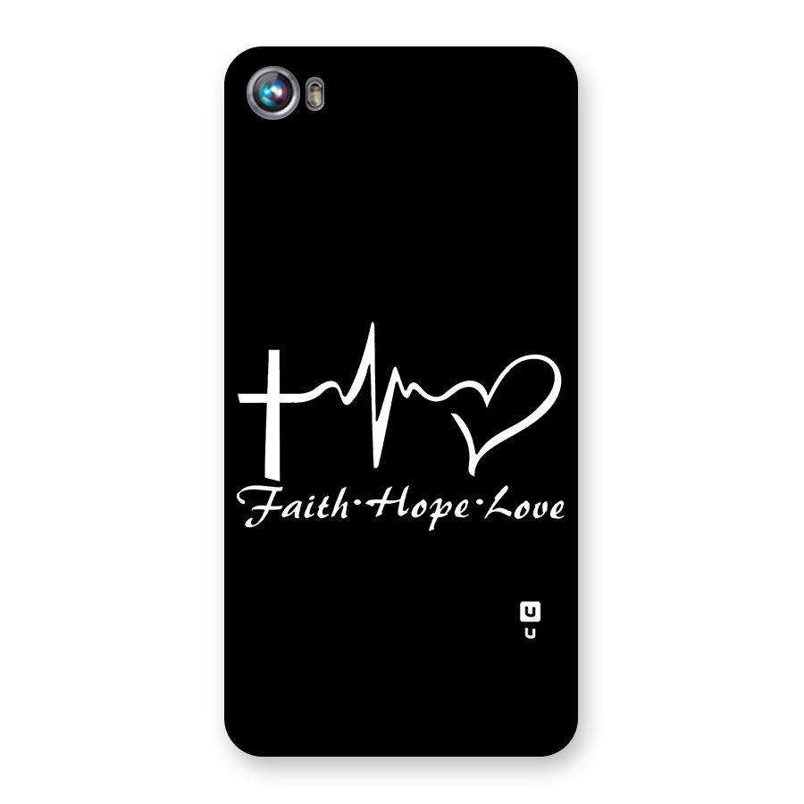 Faith Hope Love Heart Sign Back Case for Micromax Canvas Fire 4 A107