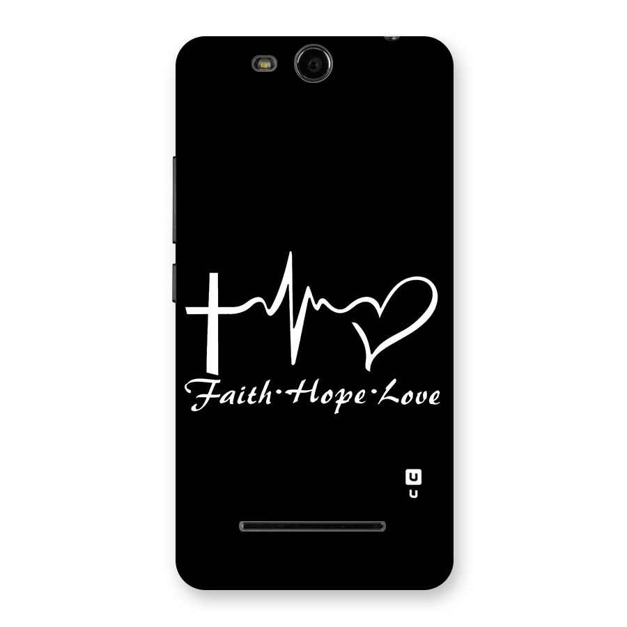 Faith Hope Love Heart Sign Back Case for Micromax Canvas Juice 3 Q392