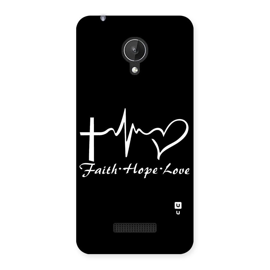 Faith Hope Love Heart Sign Back Case for Micromax Canvas Spark Q380