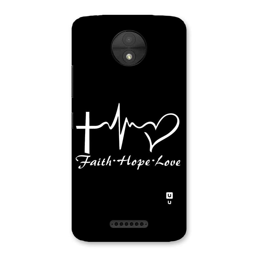 Faith Hope Love Heart Sign Back Case for Moto C